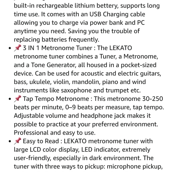 lekato Metrotuner for chromatic guitar, bass, violin or ukulele. New in Box - Picture 2 of 2